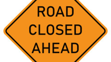 Road Closed Ahead Sign